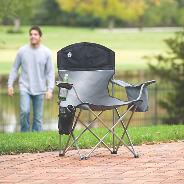 Coleman oversized quad chair with clearance cooler pouch