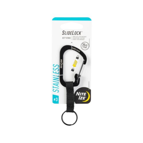 Nite Ize Slidelock® Key Ring Stainless Steel- Black