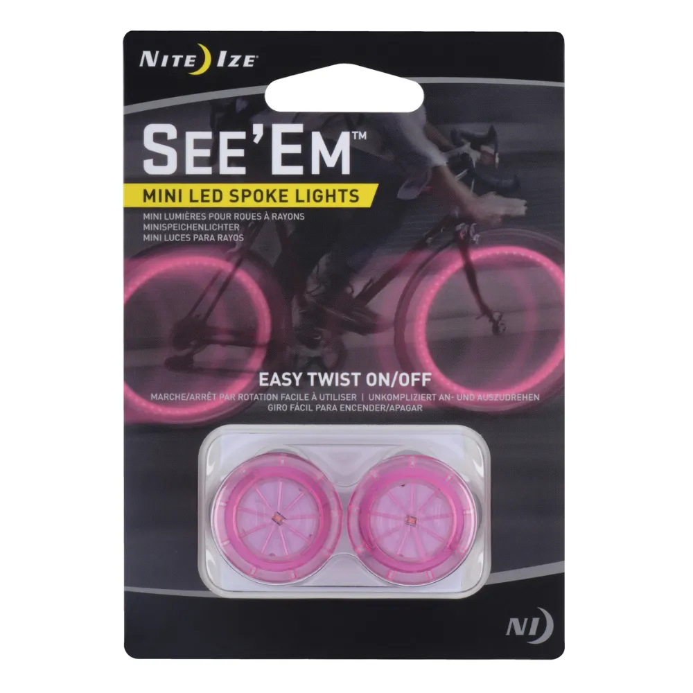 Nite Ize SEE'EM™ Mini Led Spoke Lights - 2 PACK - Pink