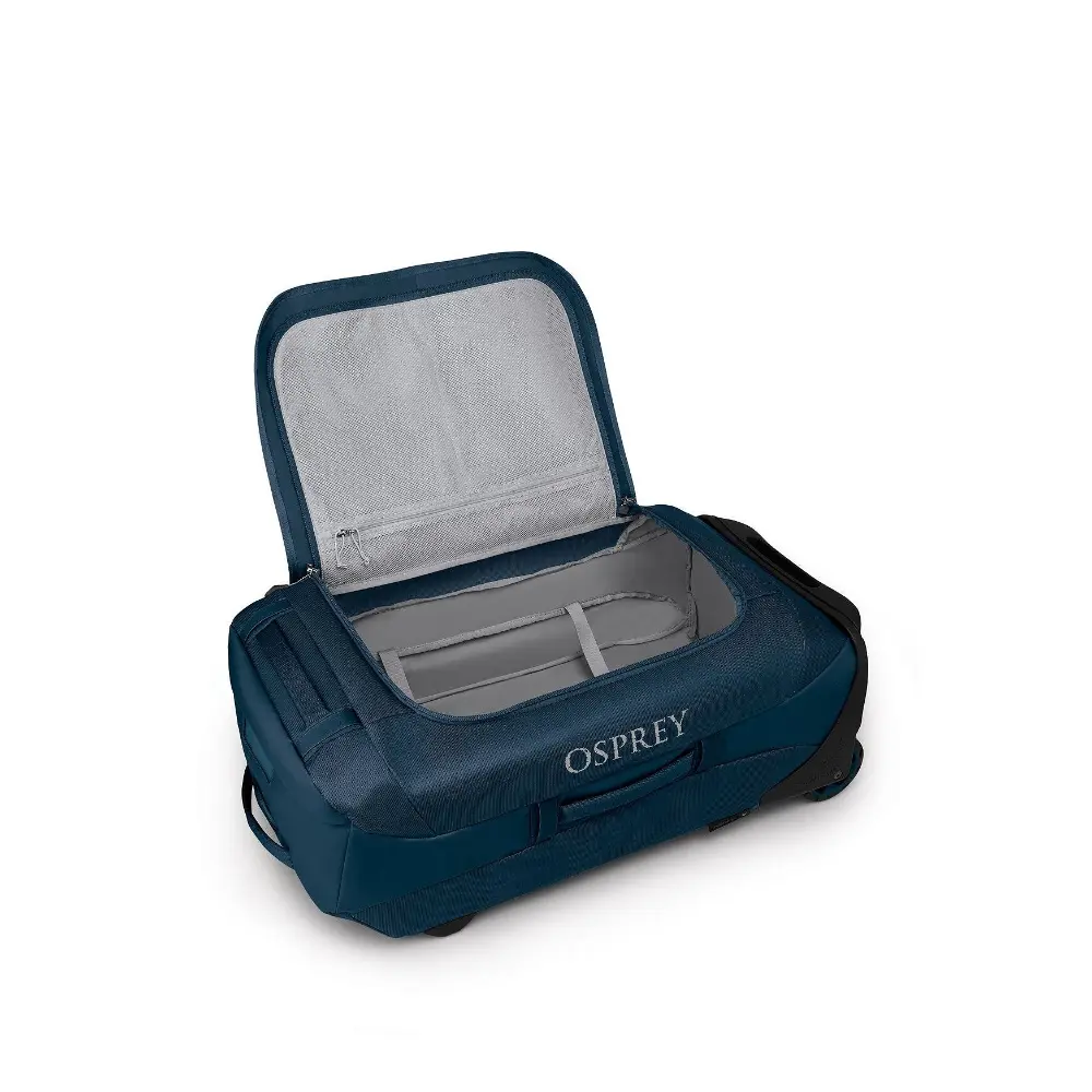 10003738 Osprey Transporter Whld Duffel 90 Venturi Blue O/S