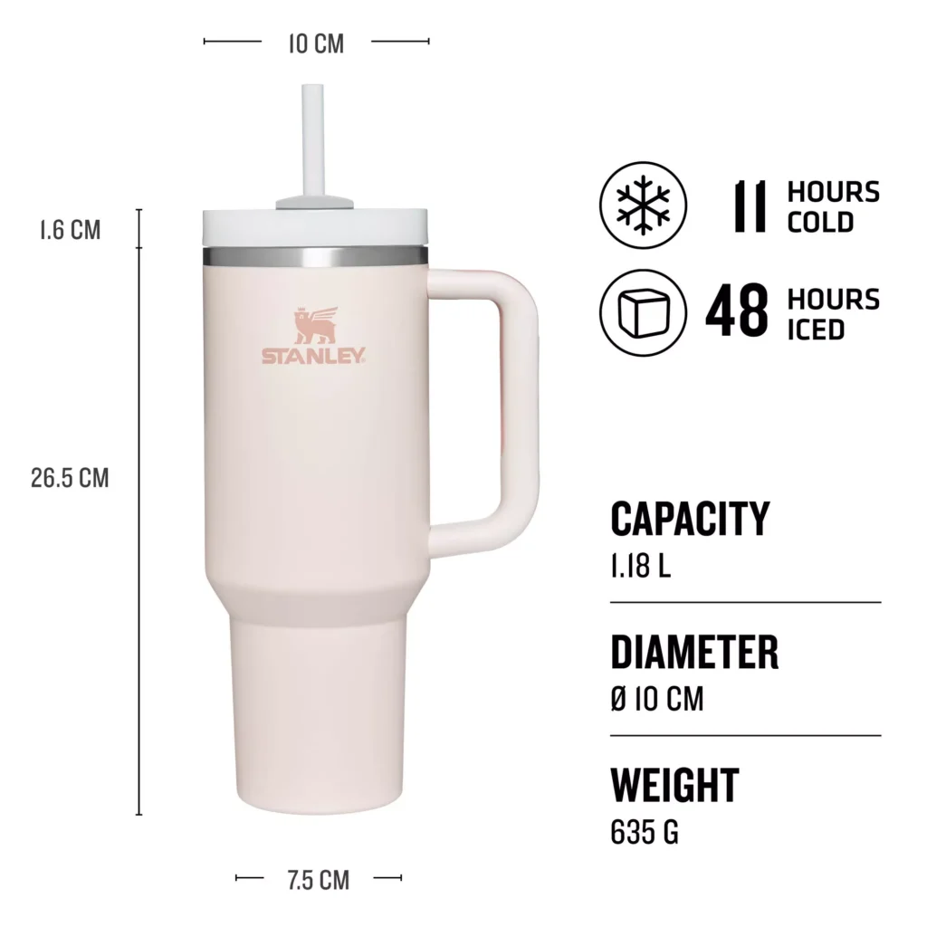 10-11673-115 The Quencher H2.O FlowState™ Tumbler 1.18L / 40oz Rose Quartz