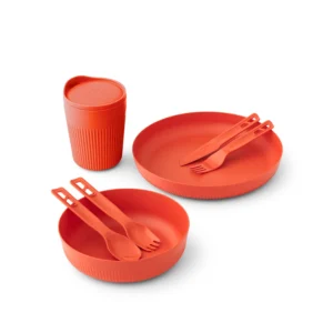 SS02355 S2S Passage Dinnerware Set [7 Piece] - Orange Plate, L Bowl, Ins Mug and Utensils Spicy Orange