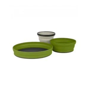 AXSET3OL S2S X-Set 3-Pce (X-Mug,X Bowl, X Plate & Storage Pouch) Olive Plate, Olive Bowl, Sand Mug **DISC**